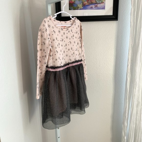 CAT & JACK Girl's Dress, Pastel Pink with Silver Tulle Skirt, Size: XS (4-5) - Picture 2 of 7
